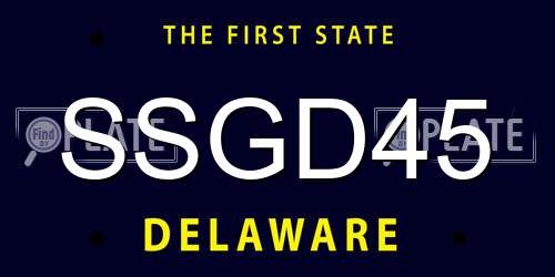 SSGD45 Delaware License Plate