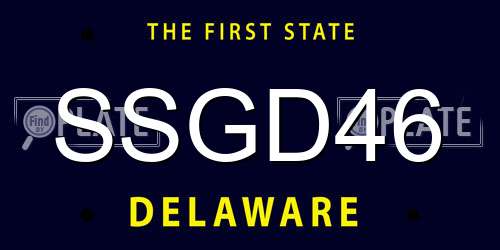 SSGD46 Delaware License Plate