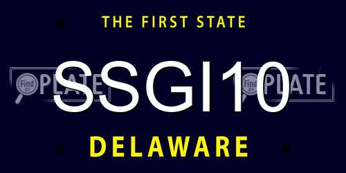 SSGI10 Delaware License Plate