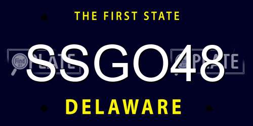 SSGO48 Delaware License Plate