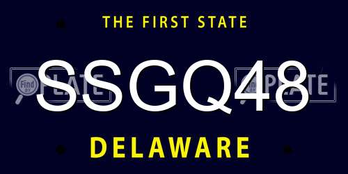 SSGQ48 Delaware License Plate