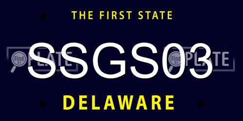 SSGS03 Delaware License Plate