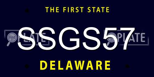 SSGS57 Delaware License Plate