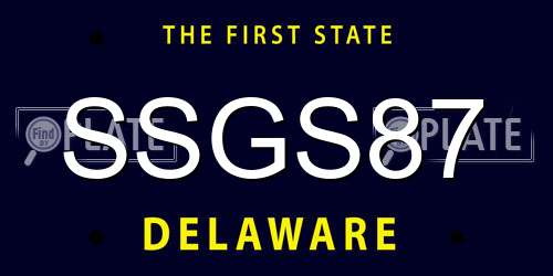SSGS87 Delaware License Plate