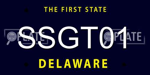 SSGT01 Delaware License Plate