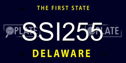 SSI255 Delaware License Plate