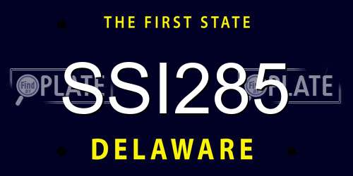 SSI285 Delaware License Plate