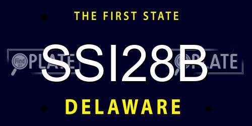 SSI28B Delaware License Plate