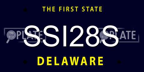 SSI28S Delaware License Plate
