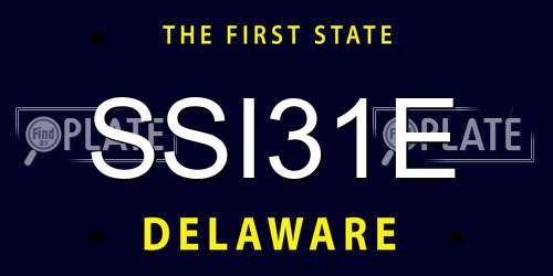 SSI31E Delaware License Plate