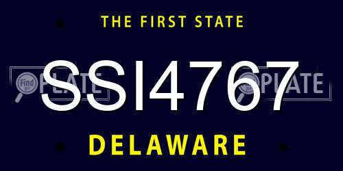 SSI4767 Delaware License Plate