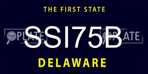 SSI75B Delaware License Plate