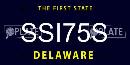 SSI75S Delaware License Plate