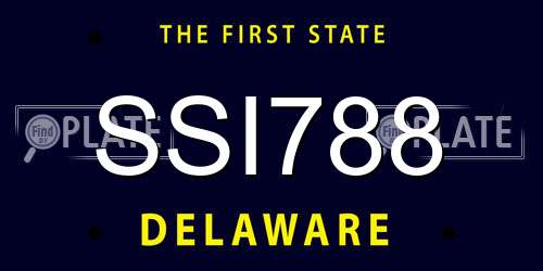 SSI788 Delaware License Plate