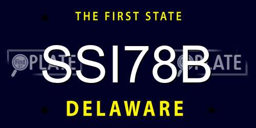 SSI78B Delaware License Plate