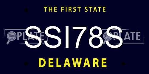 SSI78S Delaware License Plate
