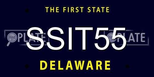 SSIT55 Delaware License Plate