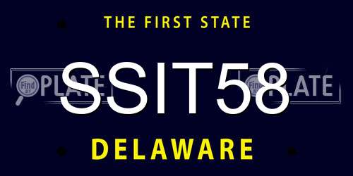 SSIT58 Delaware License Plate