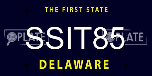 SSIT85 Delaware License Plate