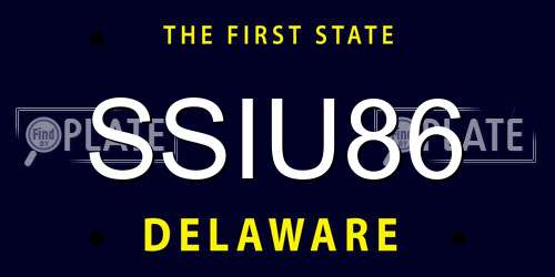 SSIU86 Delaware License Plate