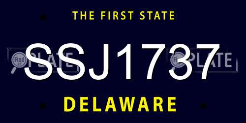 SSJ1737 Delaware License Plate