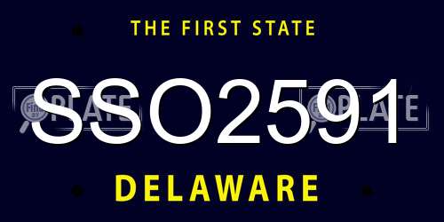 SSO2591 Delaware License Plate