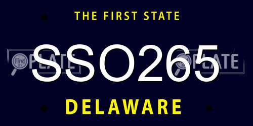 SSO265 Delaware License Plate