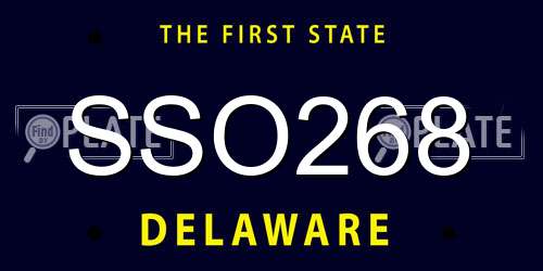 SSO268 Delaware License Plate