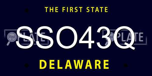 SSO43Q Delaware License Plate