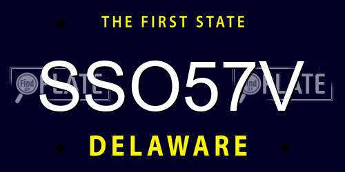 SSO57V Delaware License Plate