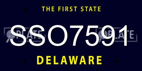 SSO7591 Delaware License Plate