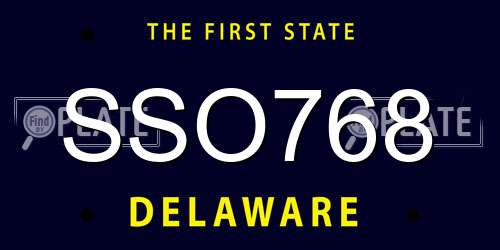 SSO768 Delaware License Plate