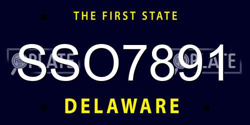 SSO7891 Delaware License Plate