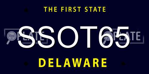 SSOT65 Delaware License Plate