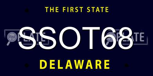 SSOT68 Delaware License Plate