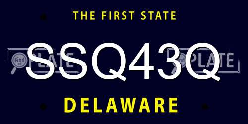 SSQ43Q Delaware License Plate