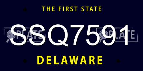 SSQ7591 Delaware License Plate