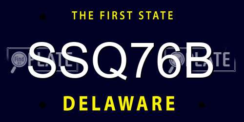 SSQ76B Delaware License Plate