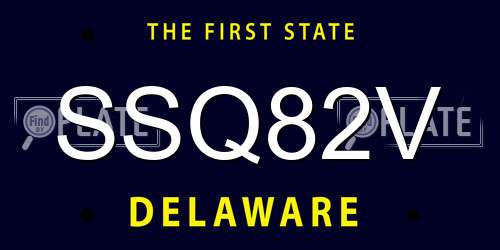 SSQ82V Delaware License Plate
