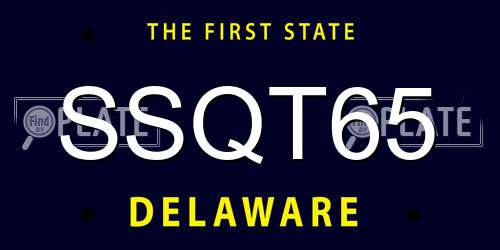 SSQT65 Delaware License Plate