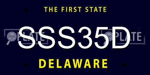 SSS35D Delaware License Plate