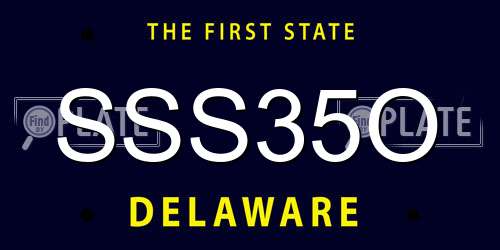 SSS35O Delaware License Plate
