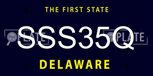 SSS35Q Delaware License Plate