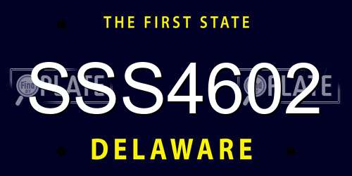 SSS4602 Delaware License Plate