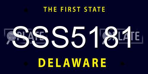 SSS5181 Delaware License Plate