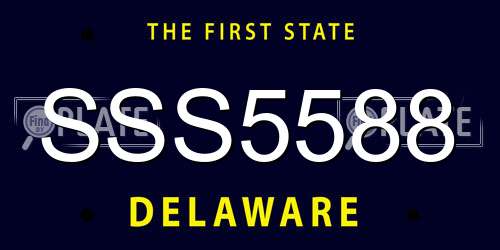 SSS5588 Delaware License Plate