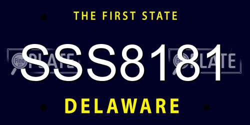 SSS8181 Delaware License Plate