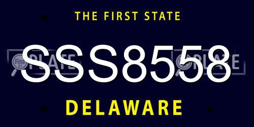 SSS8558 Delaware License Plate