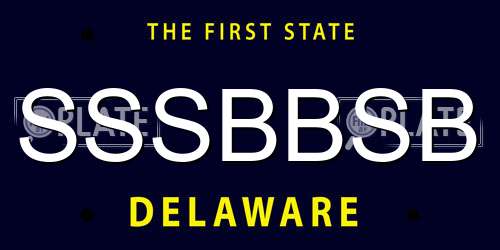 SSSBBSB Delaware License Plate