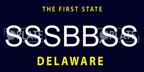 SSSBBSS Delaware License Plate